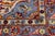 Red Shabby Chic Persian Red/Blue Wool Rug - 9'8'' X 12'11'' For Sale - Image 8 of 10