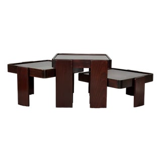 Vintage Italian Nesting Tables by Gianfranco Frattini for Cassina, Set of 3 For Sale