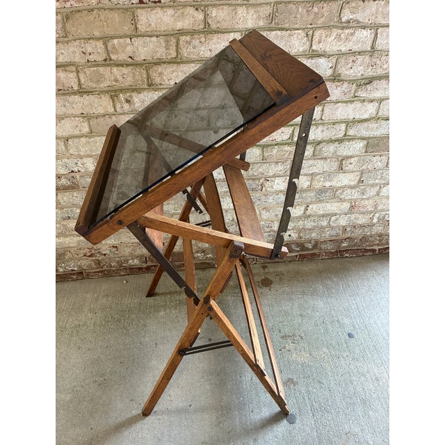 Wood Vintage Wooden Adjustable Writing Table For Sale - Image 7 of 17