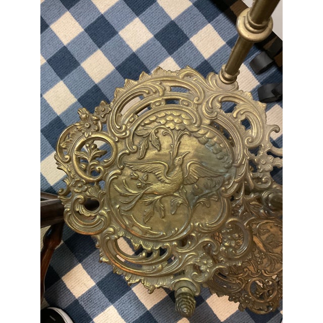 Early 20th Century Early 20th Century Brass Three Tier Side Table With Bird Design For Sale - Image 5 of 6