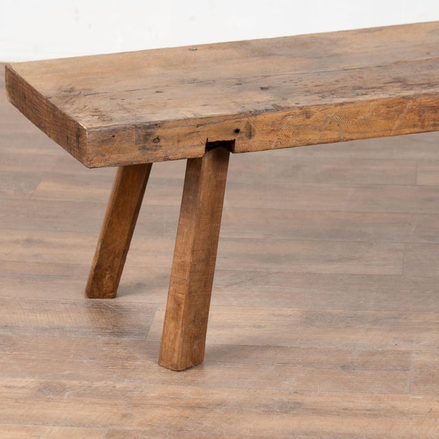 20th Century Rustic Narrow Coffee Table or Bench With Peg Legs For Sale - Image 11 of 14