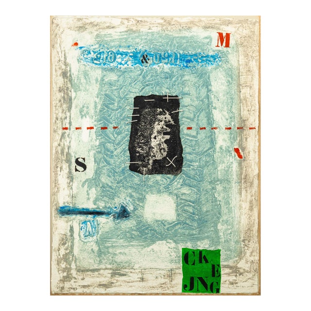 James Cognard Signed Postmodern Carborundum Etching on Hand Made Paper For Sale