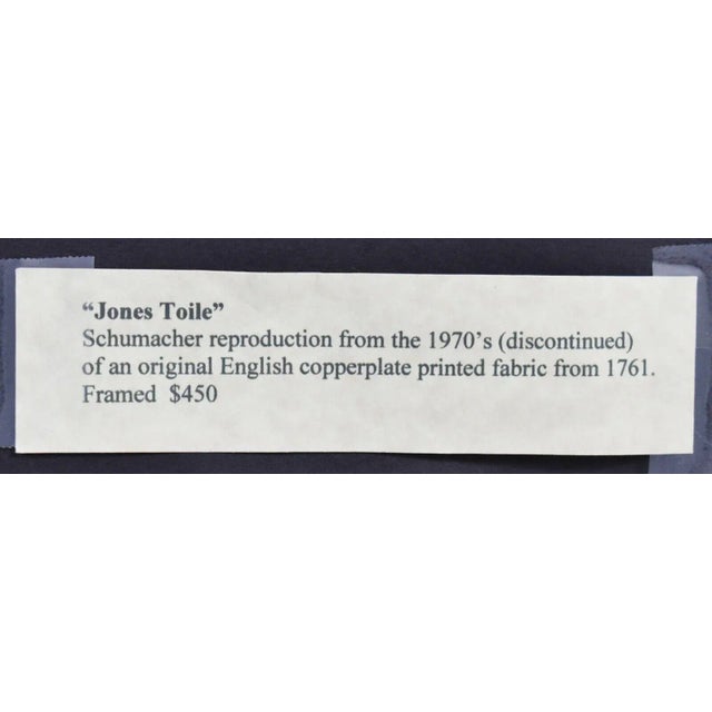 Textile Schumacher Colonial Williamsburg Jones Toile Framed Fabric For Sale - Image 7 of 9