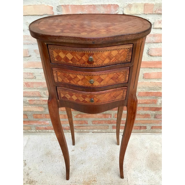 Pair of French Louis XV Style Nightstands with Three Drawers, 1940s For Sale - Image 13 of 15
