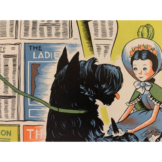 Original book illustrations from 1946 of a Scottie dog and a doll. Two pages ready for framing for a child's room or for a...