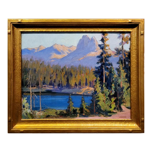 Irving Kraut Manoir -Lake George in the Sierra Mountain-Impressionist Oil Painting For Sale