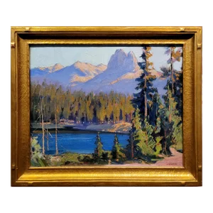 Irving Kraut Manoir -Lake George in the Sierra Mountain-Impressionist Oil Painting