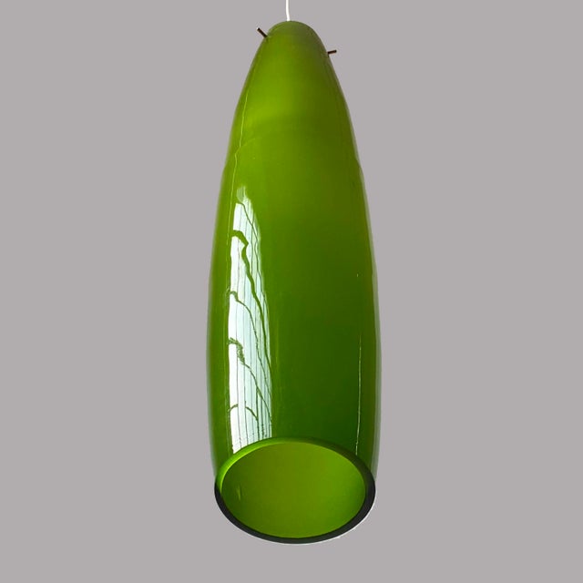 Italian Green Pendant in Murano Glass attributed to Alessandro Pianon for Vistosi, 1960s For Sale - Image 14 of 18