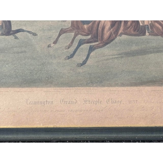Leamington Grand Steeple Chase, 1837. Large, beautifully detailed original equestrian English print. 29" wide by 21" tall...
