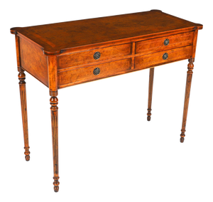 Vintage English Bur Walnut Console Table, 1950s