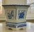 Vintage hexagonal chinoiser planter. The planter itself has a drainage hole and comes a stand. A traditional Chinese blue...