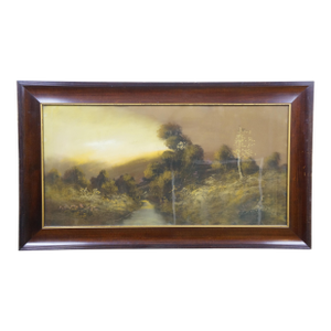 Antique Original Pastel Landscape Painting William Henry Chandler 38"