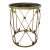 French Style Drum-Form Gold Metal Table With Arrows For Sale