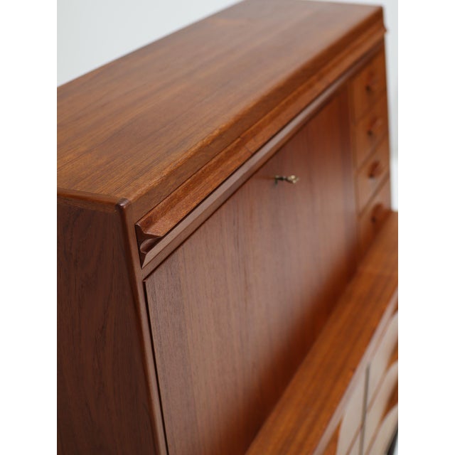 Brown Large Teak Secretary from Erling Torvits, Denmark, 1960s For Sale - Image 8 of 18