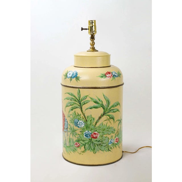 Vintage Tole Tea Caddy Lamp With Elephant Rider "No.1" For Sale In New York - Image 6 of 10