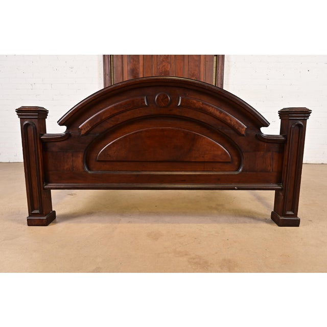 Antique Monumental Eastlake Victorian Burled Walnut Full Size Bed, Circa 1880s For Sale - Image 13 of 14