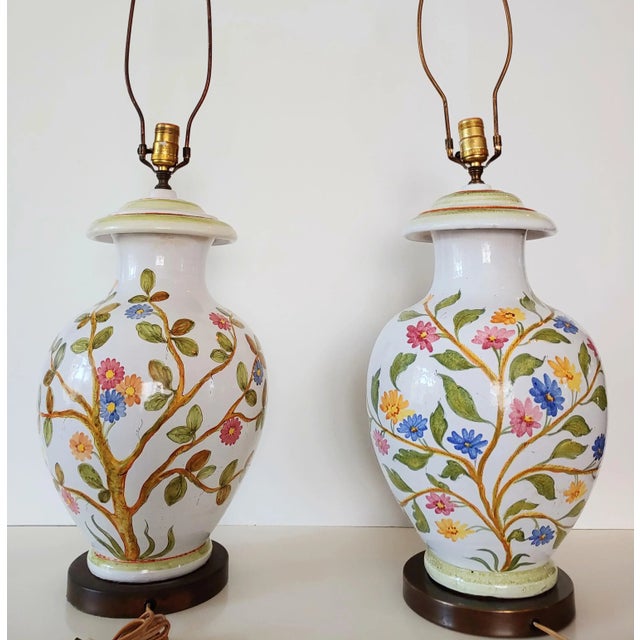 Italian 1970s Marbro Italian Ceramic Ginger Jar Lamps - a Pair For Sale - Image 3 of 12