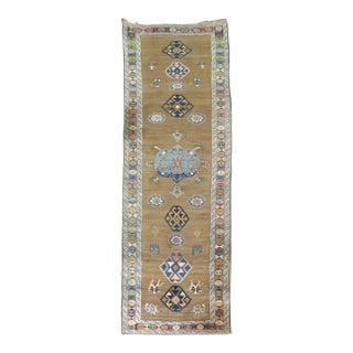 Early 20th Century Folk Art Camel Persian Serab Pictorial People Runner - 3'3" x 10'9" For Sale