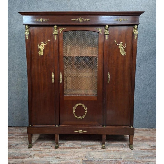 Empire Style Wardrobe in Mahogany with Egyptian Heads For Sale - Image 10 of 10