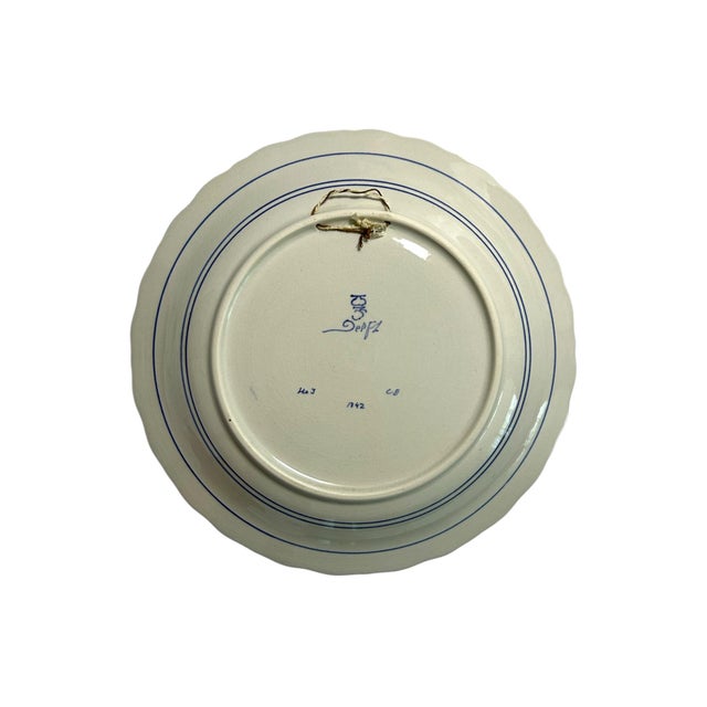 Vintage Royal Delft Hand-Painted Floral Wall Plate by H. De Jong, 1960 For Sale - Image 4 of 6