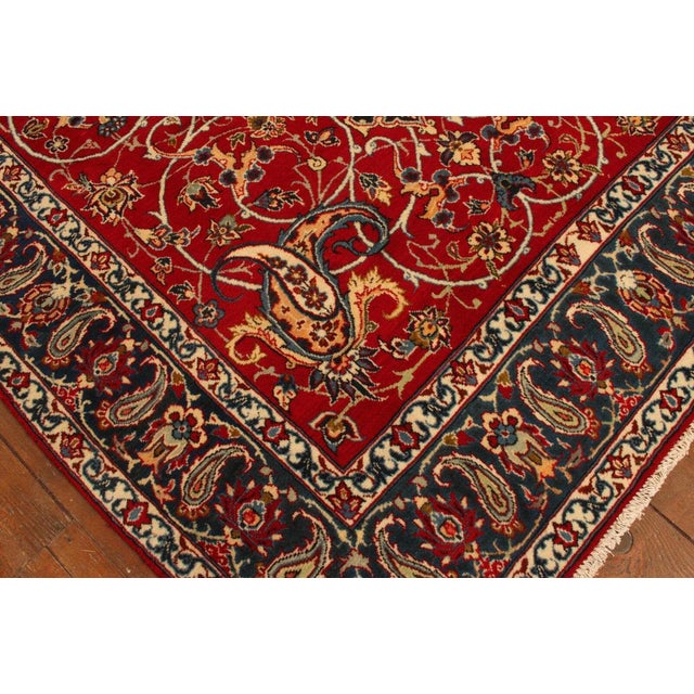 Hand-Knotted Middle Eastern Wool Rug For Sale - Image 9 of 11