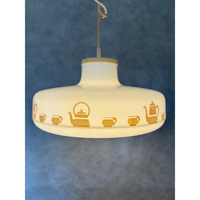 Vintage German Pedant Lamp with Tea Set Motif, 1970s For Sale - Image 6 of 7