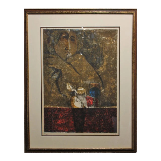 Alvar Sunol Munoz-Ramos Figure with Glasses in an Earth Tone Edition 137 of 140 20th Century For Sale