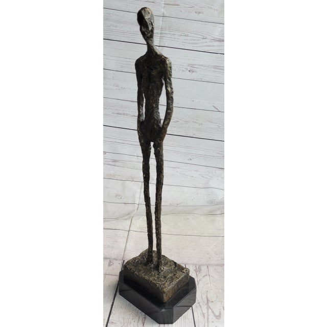 Alberto Giacometti Alberto Giacometti Skinny Tall Stick Man Surrealist Bronze Sculpture Statue Figure For Sale - Image 4 of 10