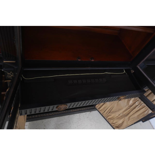 Hickory White Regency Black & Gold Breakfront Bookcase For Sale In Philadelphia - Image 6 of 18