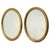 Set of two identical oval vintage mirrors featuring frames made of resin gilded with gold leaf; France, first half of the...