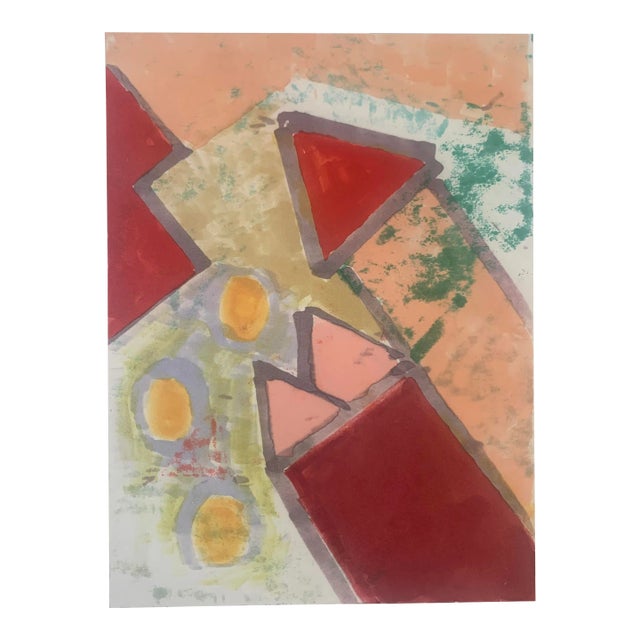 "Red Tipped" Nyc Artist Original Abstract Drawing For Sale