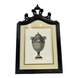 1990s "Vaso Antico Nel Musco Clementino" Italian Hand Etched Engraving, Framed