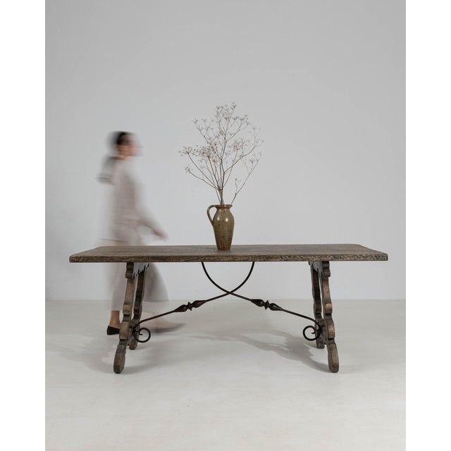 Mid 20th Century France Baroque Red Wood Dining Table For Sale - Image 4 of 10