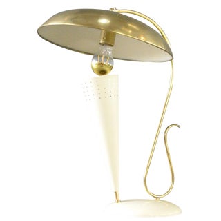 Mid-Century Brass Table Lamp, 1950s For Sale