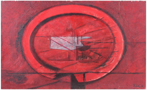 Rudi Olsen, Red Composition, Oil on Canvas, 1961