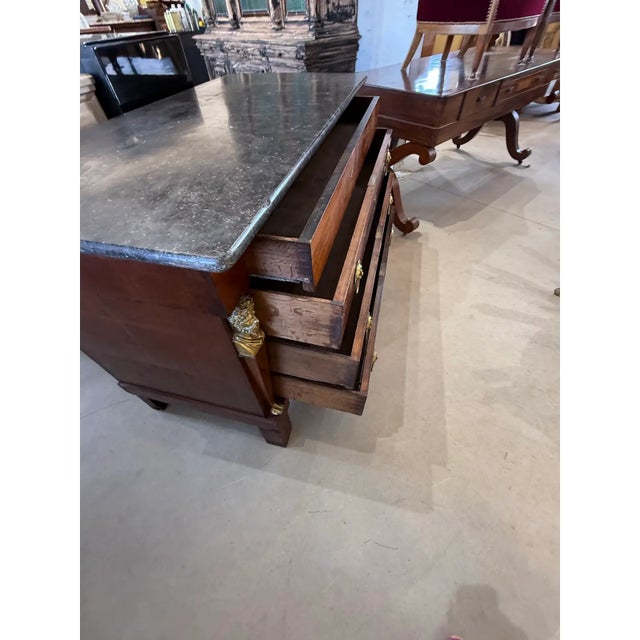Brown 18th Century French Empire Marble Top Chest of Drawer / Commodes For Sale - Image 8 of 9