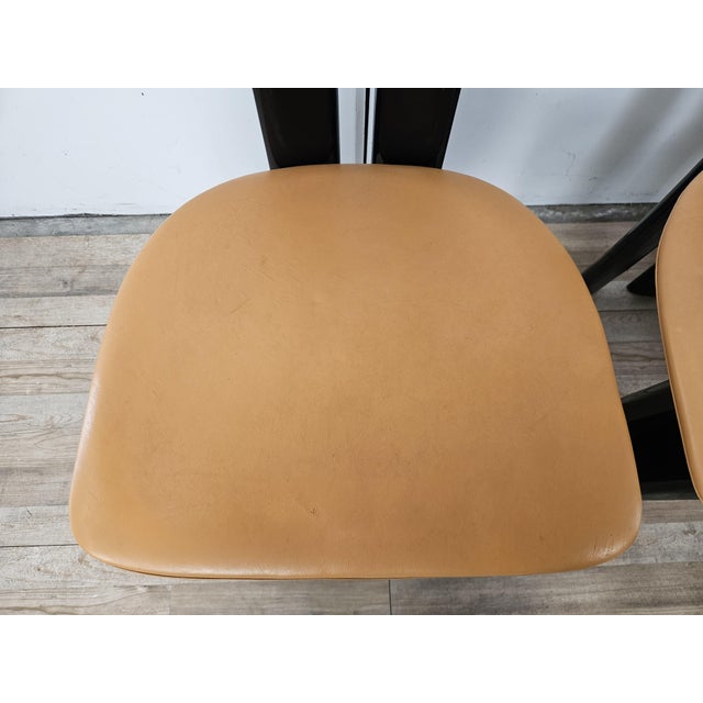 Black Vintage Chairs in Black Lacquered Wood by Pierre Cardin for Roche Bobois, 1970, Set of 6 For Sale - Image 8 of 18