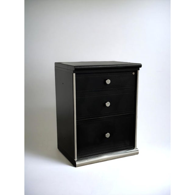 I4 Mariani for Pace Leather and Chrome Cabinets/ Sideboard Set of Three For Sale - Image 11 of 12