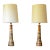 Vintage Pair of Stoneware and Walnut Accent Table Lamps by Jane and Gordon Martz For Sale