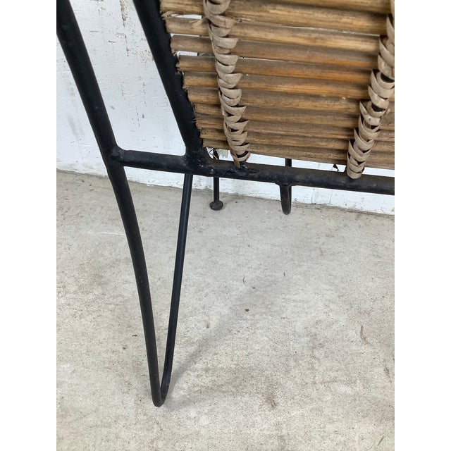 Vintage Wrought Iron & Woven Reed Dining Chair in the Style of Brown Jordan For Sale - Image 11 of 12