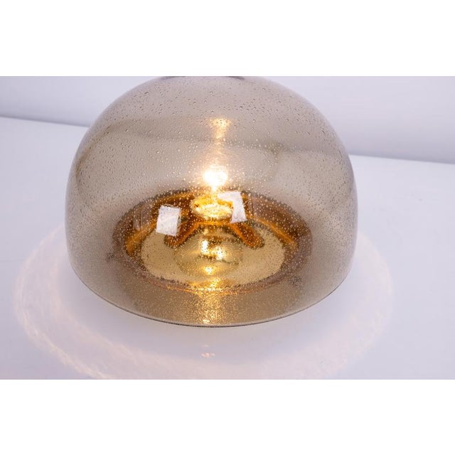 Mid-Century Modern Flush Mount in Smoked Glass from Limburg, Germany, 1970s For Sale - Image 11 of 15