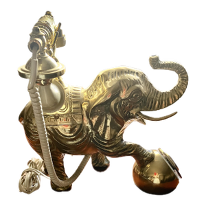 1950s Vintage Hollywood Regency Heavy Cast Brass Elephant Desktop Rotary Telephone Decor