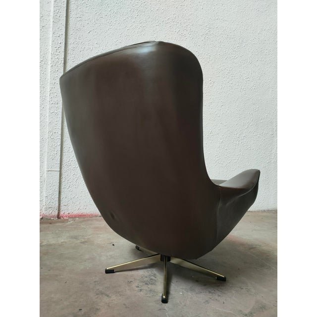 Mid-Century Modern Nordic Leather Chair, 1980 For Sale - Image 4 of 10