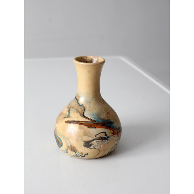Vintage Nemadji Pottery Marbled Vase For Sale - Image 4 of 12