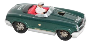 1960s Police Mercedes-Benz 300 Sl Friction Convertible Toy, Made in Western Germany