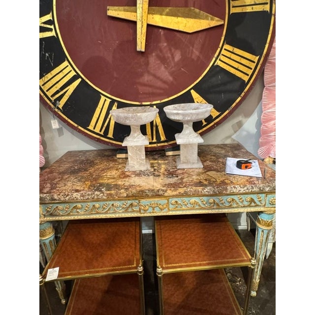White Pair of Large Scale Rock Crystal Tazzas For Sale - Image 8 of 8