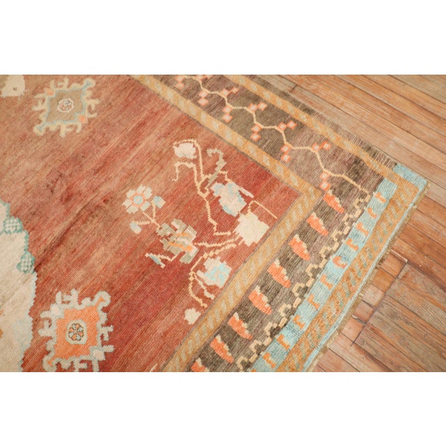 Early 20th Century Zabihi Collection Turkish Kars Large Pigeons Rug Dated 1904 - 9'5" x 11'5" For Sale - Image 5 of 12