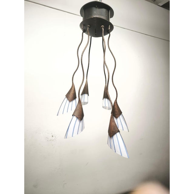 6-Light Chandelier Lamp International, 1990s For Sale - Image 6 of 14