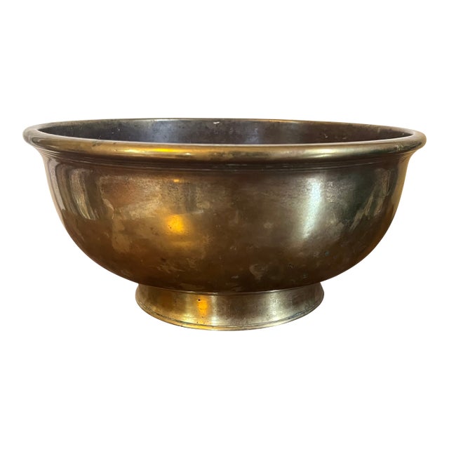 Antique 18th Century Dutch Brass Footed Fruit Bowl For Sale