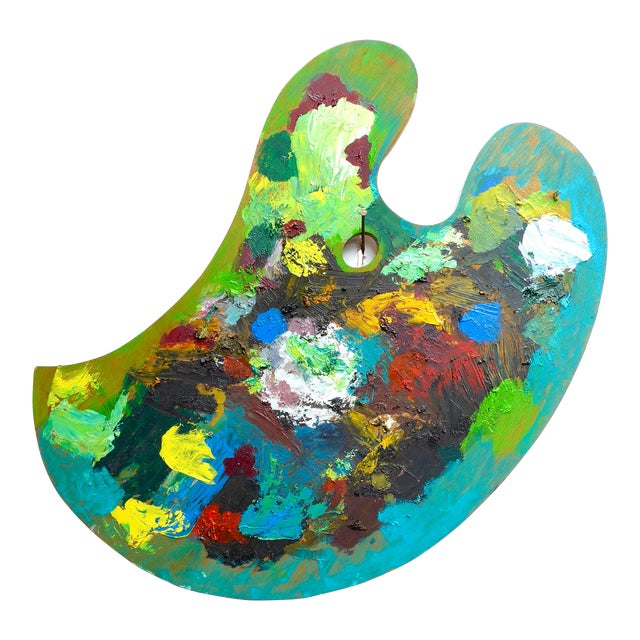 "Renaissance Wood Artist Palette" Contemporary Mixed-Media Wooden Artist's Palette For Sale